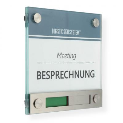 Tuerschild Vitrum B Frei Besetzt Anzeige rot grün Besprechnung 150 150 mm